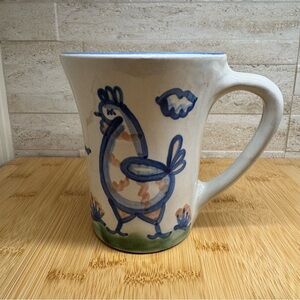 MA Hadley Chicken Flared Grandmug Country Scene Blue Mug